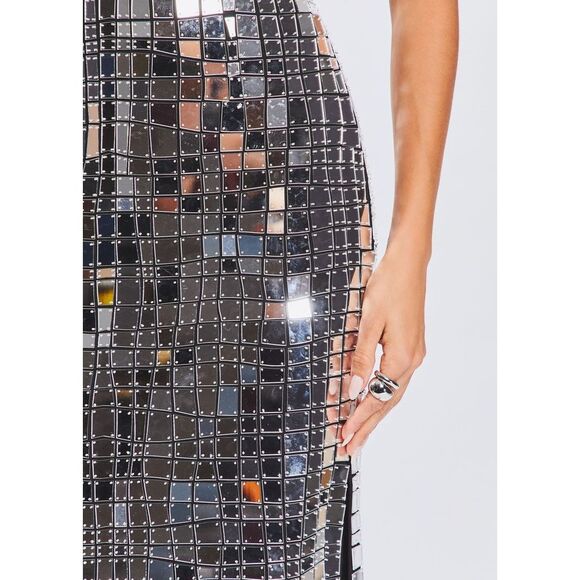 NWT Retrofete Strapless Bodycon Metallic Imani Dress Evening Gown Silver XS - Picture 4 of 17